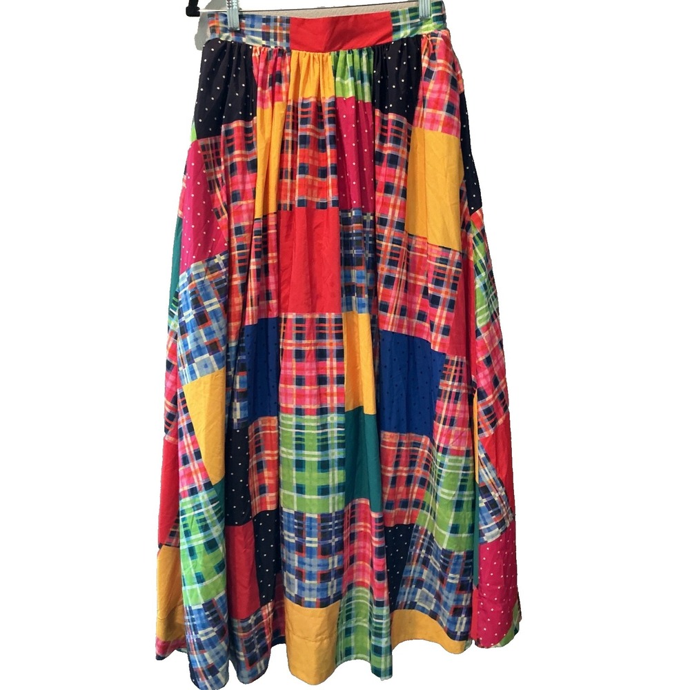 Anthropologie Maeve Patchwork Plaid A-Line Maxi Skirt Size Small - Picture 2 of 6